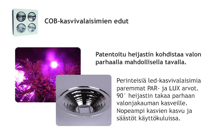 COB valaisimien edut